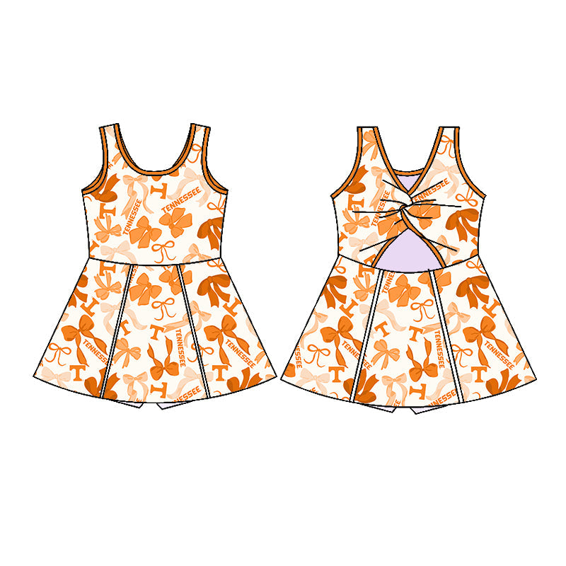 ( Moq 5 each style ) Baby Girl Team T Bows Sibling Dress Set 5.15