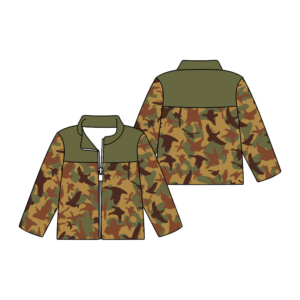 Baby Boy Toddler Long Sleeves Ducks Camo Zipper Cardigan Tops