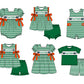 ( Moq 5 ) Baby Girls Toddler Sleeveless Bows Stripes Tunic Green Shorts Team Set 1.29