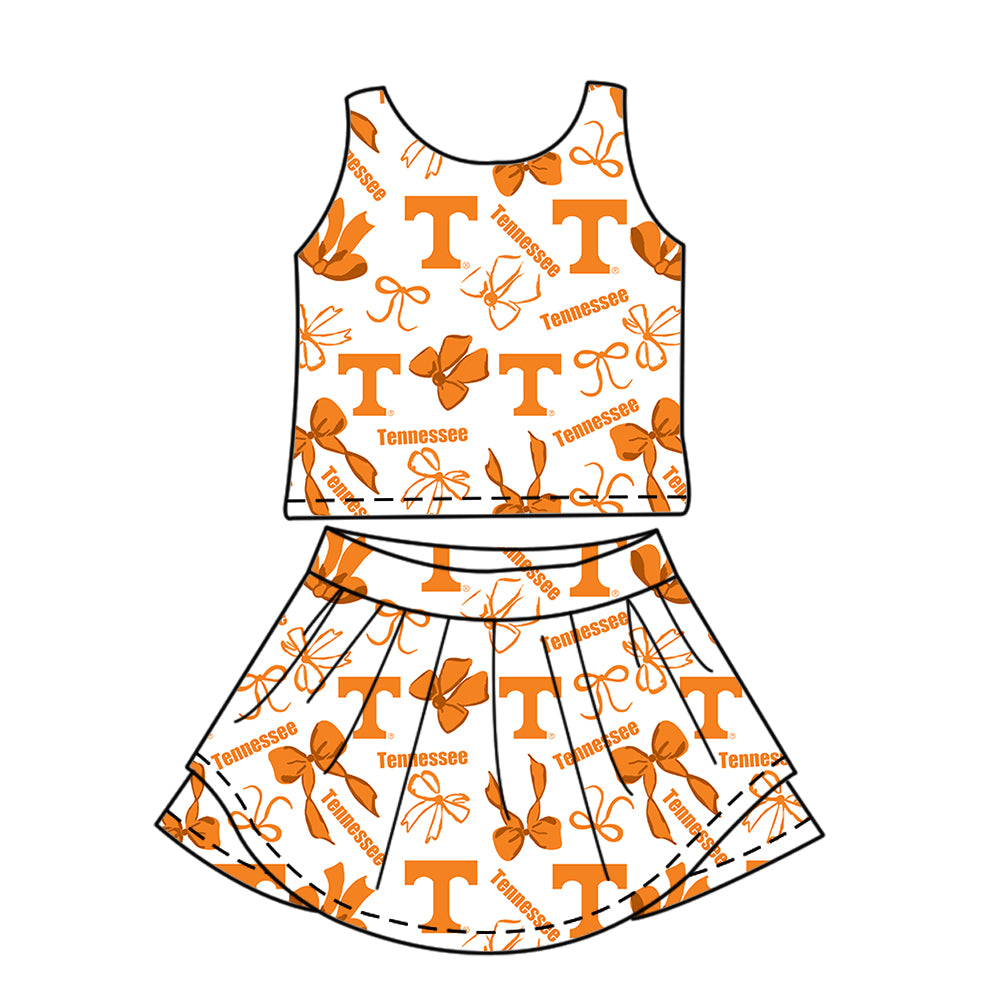 ( Moq 5 Each Style ) Baby Girls Kids Orange Bows Sibling Team Shorts Dresses Set