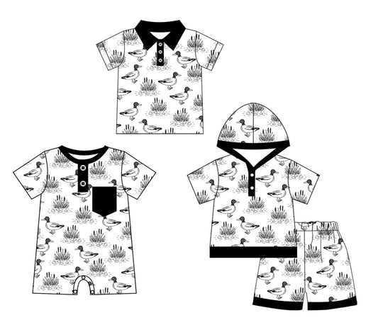 Baby Boy Short Sleeves Sibling Ducks Romper Clothes Set ( Moq 5 Each Design )11.25