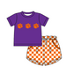 ( Moq 5 Each Style ) Baby Boys Girls Toddler Orange Plaid Sibling Shorts Sets Team Clothing