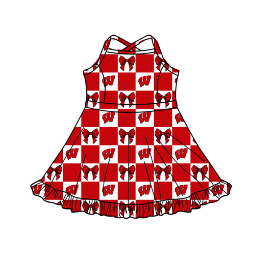 ( Moq 5 ) Custom Baby Girls Kids Straps Shorts Knee Length Team Dress Cheer Clothes