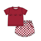 ( Moq 5 Each Style ) Baby Boys Girls Toddler Pigs Plaid Sibling Shorts Sets Team Clothing