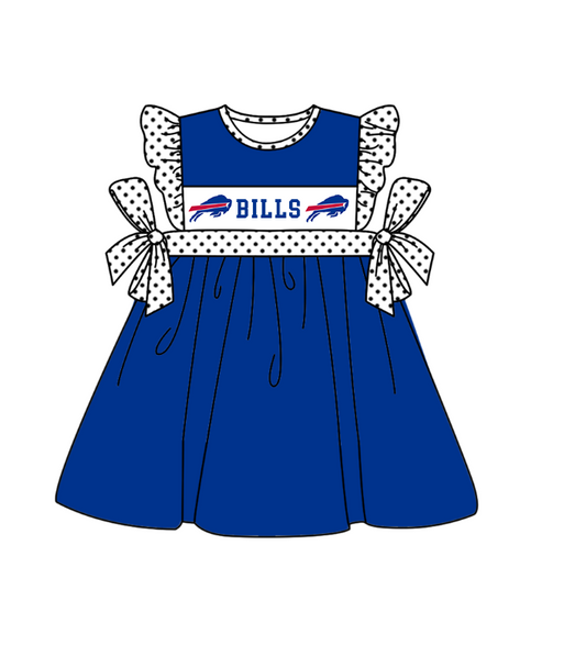( Moq 5 ) Baby Girls Toddler Dots Short Sleeves Bull Bows Team Knee Length Dress