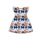 ( Moq 5 each style ) Baby Girl Toddler AU Team Bows Baseball Sibling Romper Dress Set 6.13