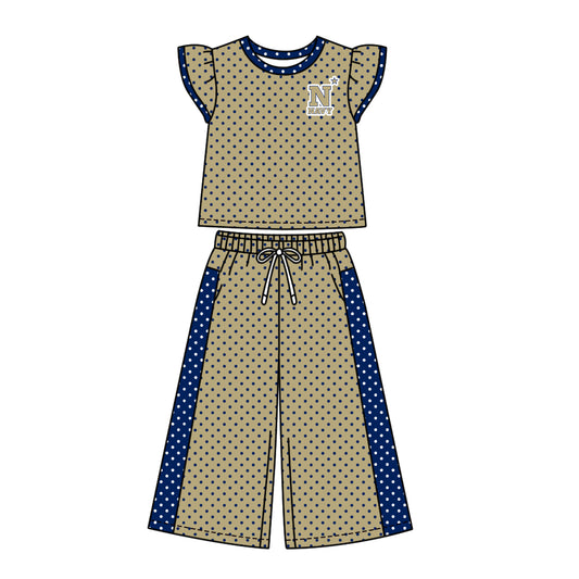 ( Moq 5 ) Baby Girls Kids Short Sleeves Shirt Pants Team Set Clothes