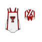 ( Moq 5 ) Baby Girls Kids Sleeveless TT Dots Red Bows Team Romper