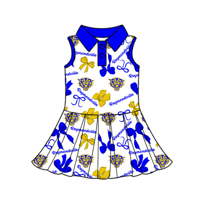 ( Moq 5 each style ) Baby Boy Girl Toddler Team Bows Tigers Sibling Dress Set