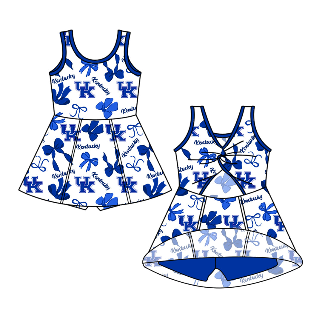 ( Moq 5 Each Style ) Baby Girls Kids Blue Bows Sibling Team Shorts Dresses Set