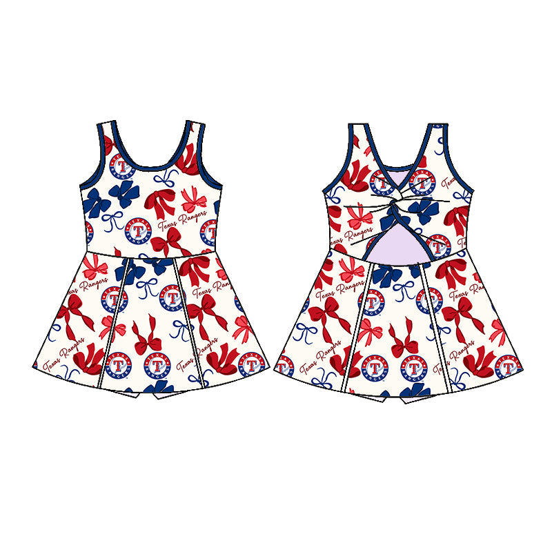 ( Moq 5 each style ) Baby Girl Team T Bows Sibling Dress Set 5.19