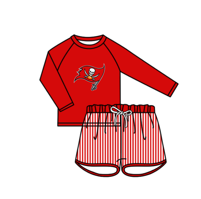 ( Moq 5 Each Style ) Baby Boys Girls Kids Team Sibling Jumpsuits Sets Red Swimsuits Clothes