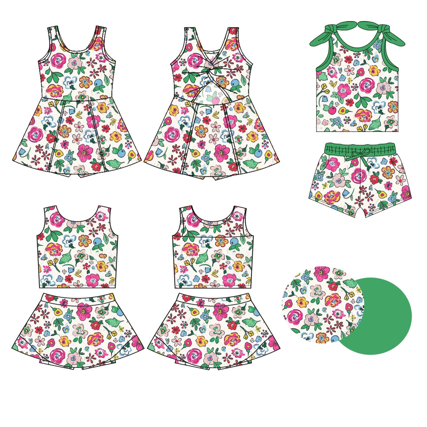 Baby Girl Sleeveless Flower Sibling Dress Set ( Moq 5 Each Style ) 3.31