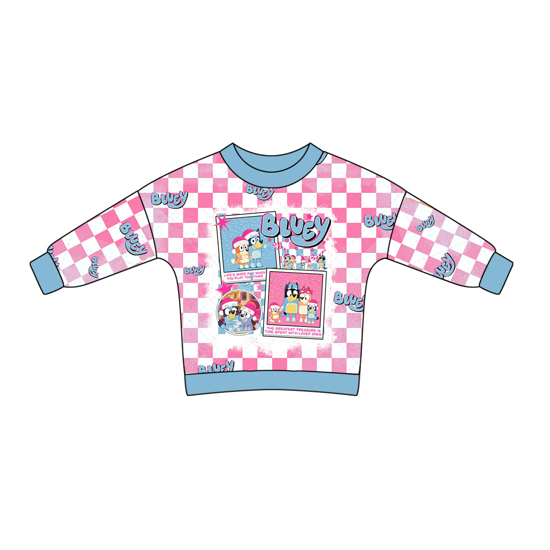 Baby Girl Long Sleeves Christmas Dogs Checkered Shirt