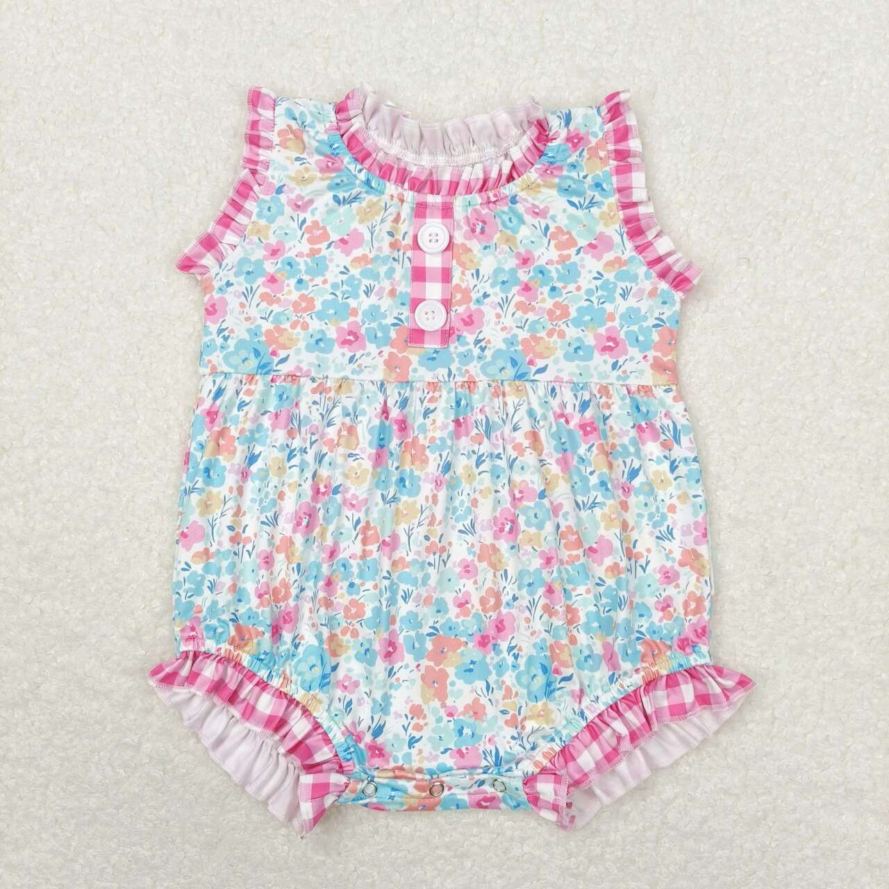 Baby Girl Sleeveless Floral One Piece Romper