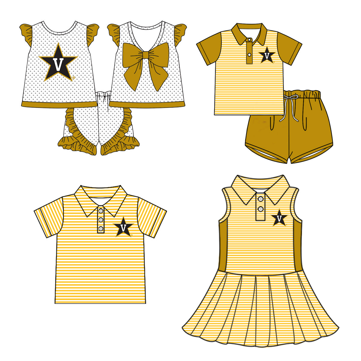 ( Moq 5 each style ) Baby Boy Girl Short Sleeves Team V Sibling Dress Shirt Set 5.5