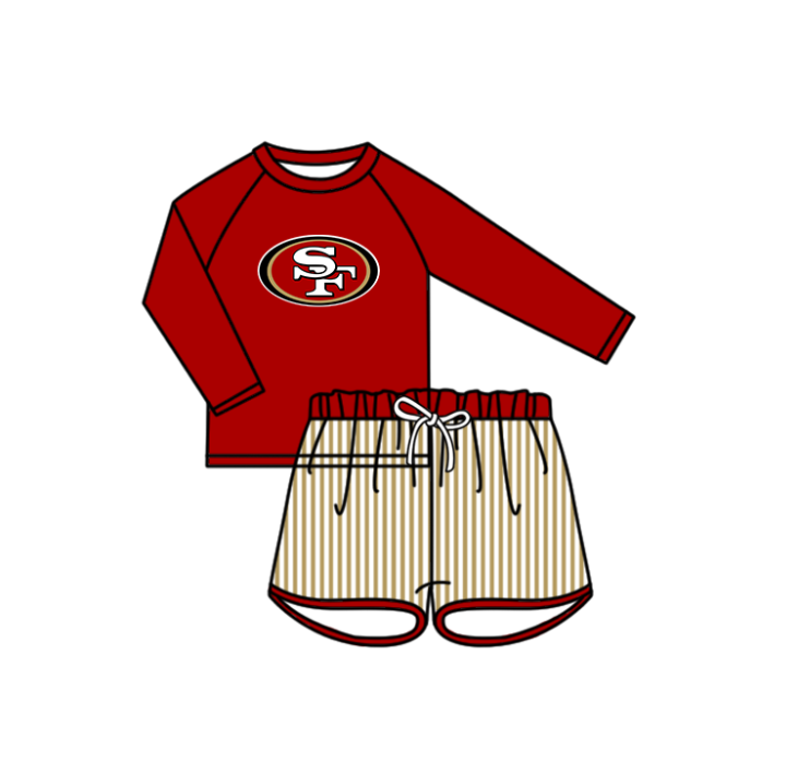 ( Moq 5 Each Style ) Baby Boys Girls Kids Team Sibling Jumpsuits Sets Swimsuits Red Clothes