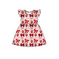 ( Moq 5 each style ) Baby Girl Toddler Team Red Bows Sibling Dress Set