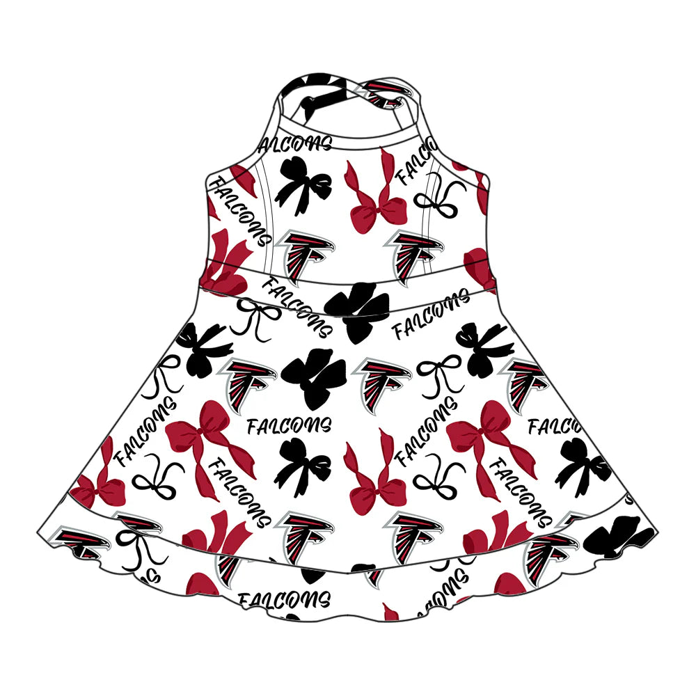 ( Moq 5 each style ) Baby Girl Toddler Team Bird Bows Sibling Skort Dress Set 6.5