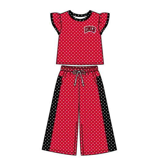( Moq 5 ) Baby Girls Kids Short Sleeves Shirt Pants Team Set Clothes