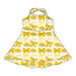 ( Moq 5 each style ) Baby Girl Toddler Team Yellow Bows Sibling Dress Set 6.26