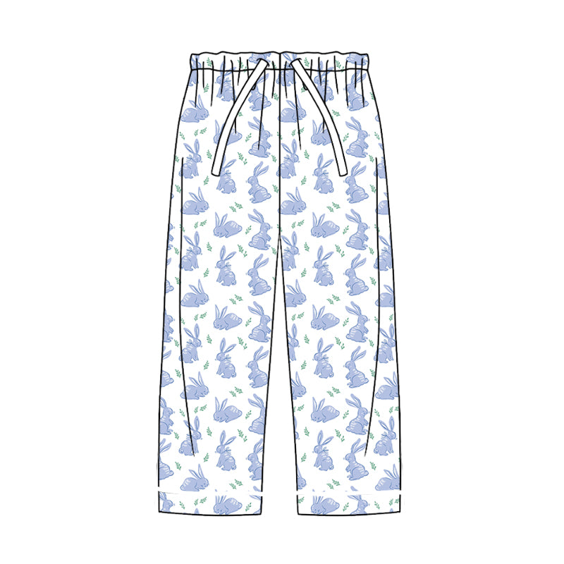 Adult Men Blue Rabbit Easter Pajamas Pants