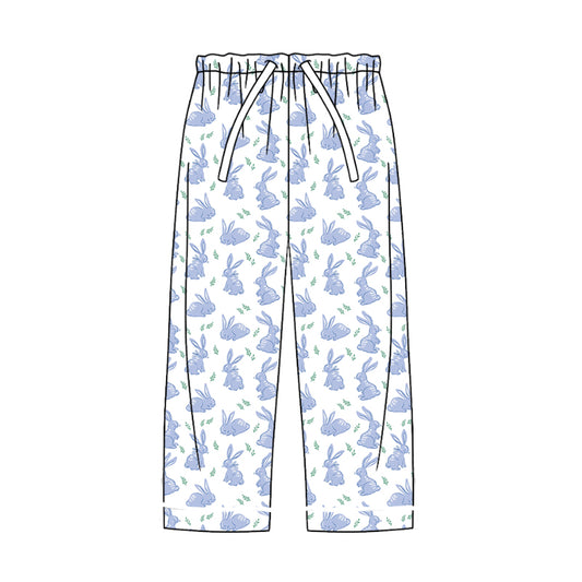 Adult Men Blue Rabbit Easter Pajamas Pants