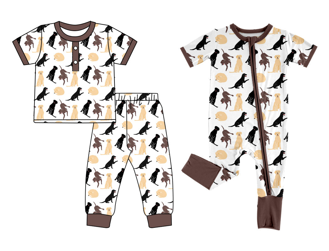 Baby Boy Short Sleeves Dogs Sibling Romper Set ( Moq 5 Each Design ) 12.12