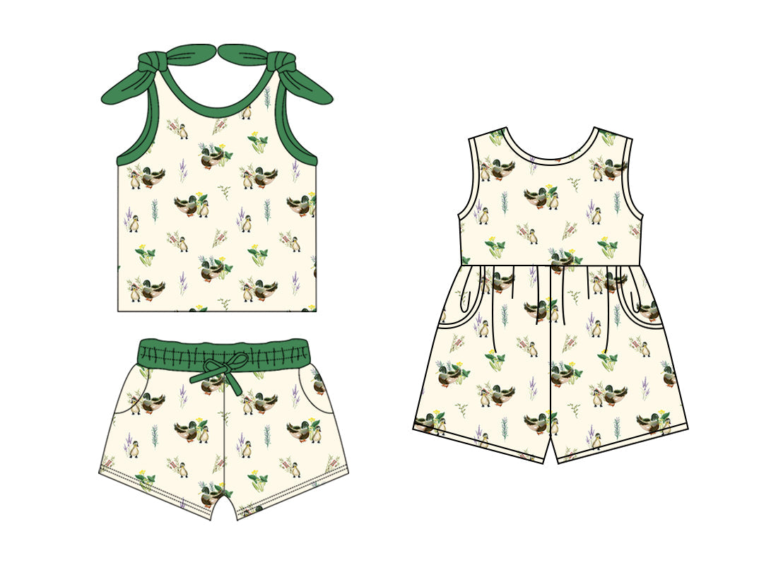 Baby Girl Straps Ducks Stripes Sibling Jumpsuit Set ( Moq 5 Each Style ) 1.18