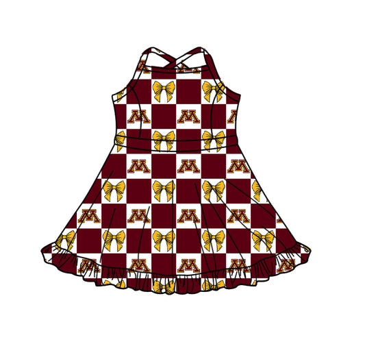 ( Moq 5 ) Custom Baby Girls Kids Straps Shorts Knee Length Team Dress Cheer Clothes