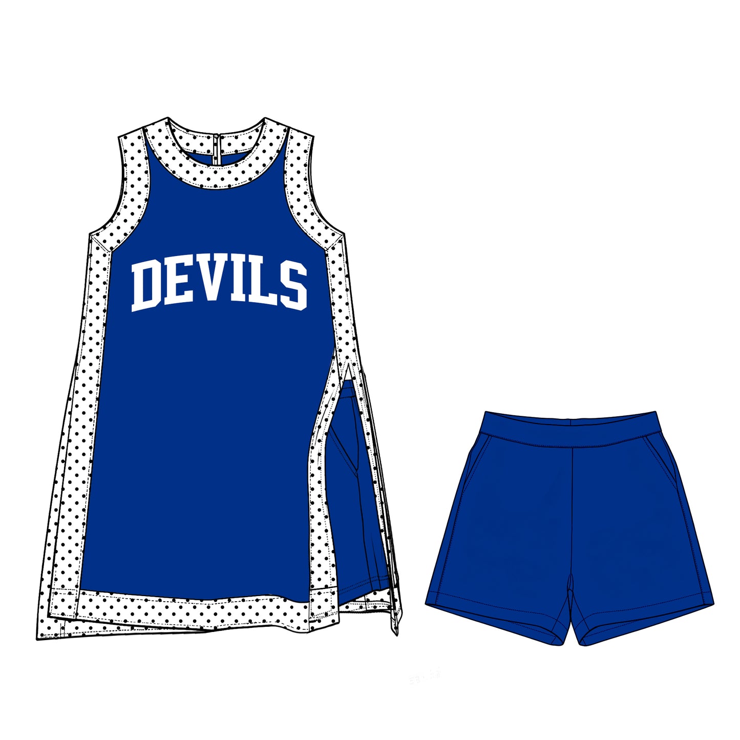 ( Moq 5 ) Baby Girls Kids Sleeveless Team Tops Shorts Team Set Clothes