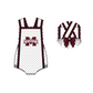 ( Moq 5 ) Baby Girls Kids Sleeveless M State Dots Bows Team Romper