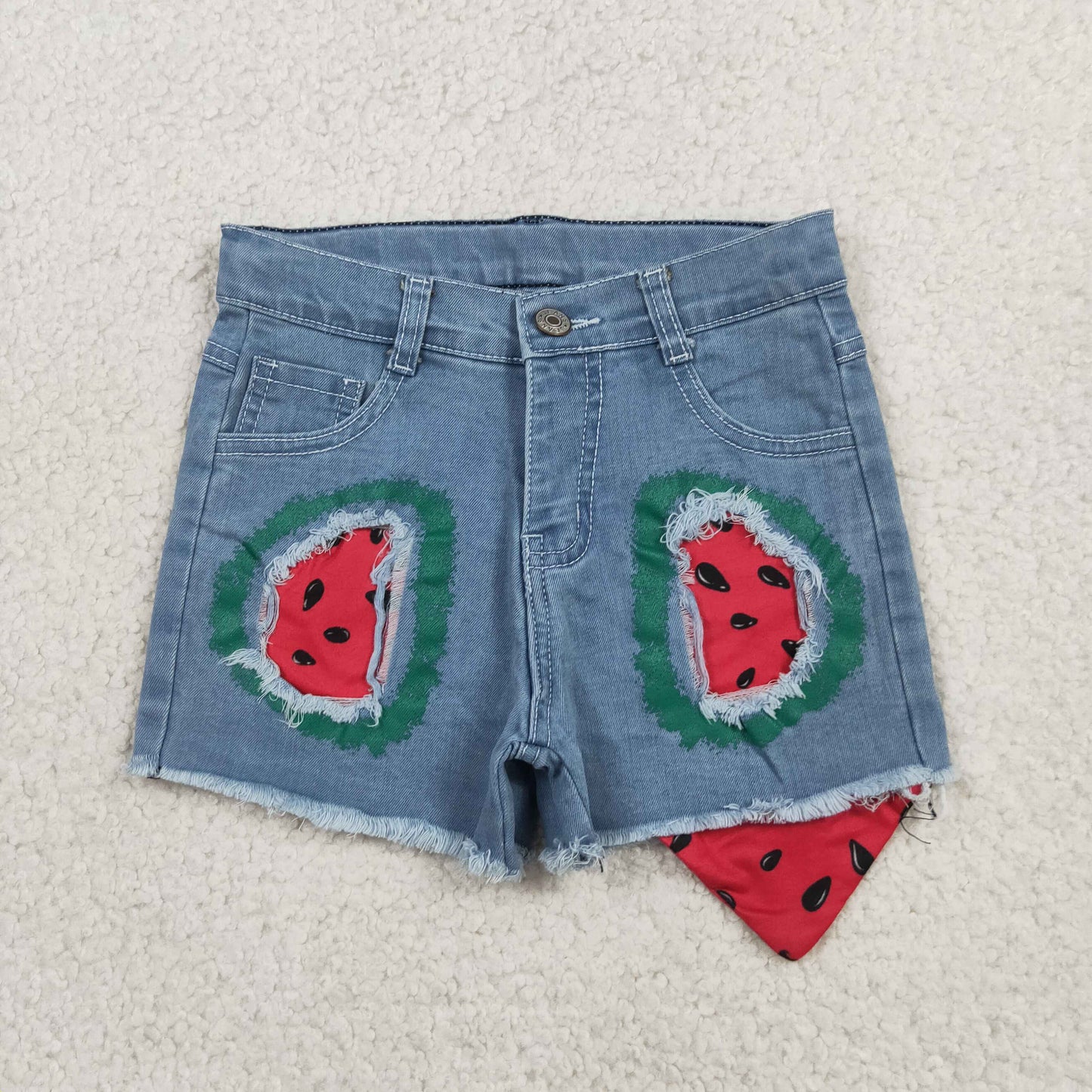 Baby Girls Kids Watermelon Denim Shorts RTS