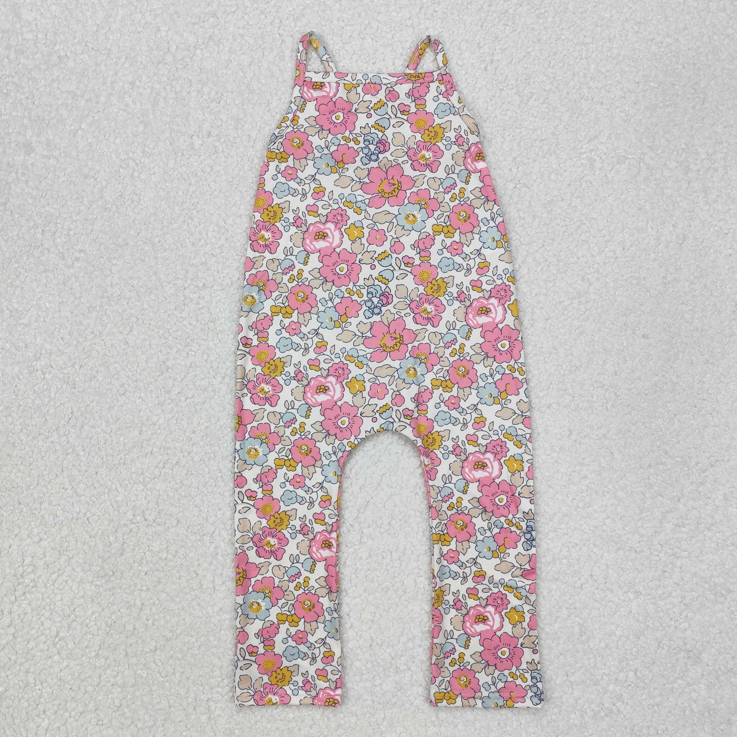 Baby Girl Sleeveless Straps Flower Straps Jumpsuit