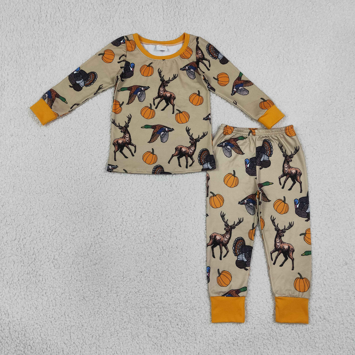 Sibling Baby Boys Girls Kids Pumpkins Deer Ducks Zipper Romper Sets Pajamas Blankets Fall Clothes RTS