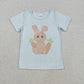 Sibling Baby Kids Short Sleeves Rabbits Eggs Cross Flower Easter Shirts Tops RTS