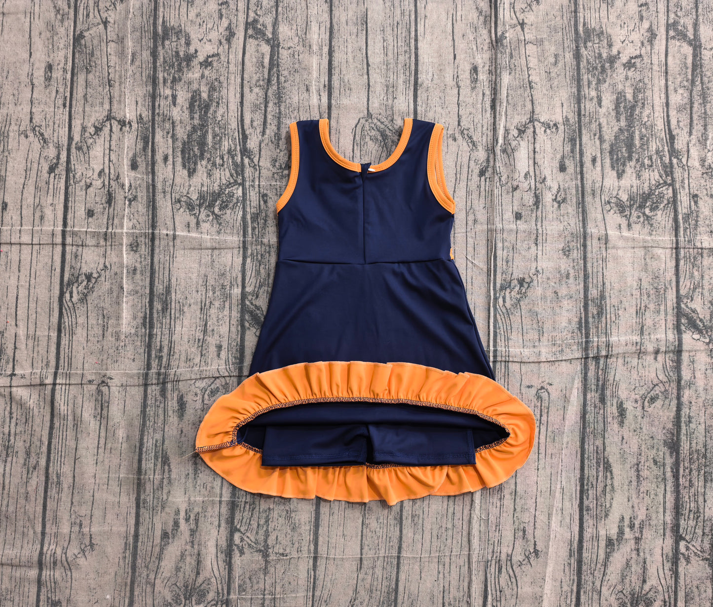 ( No moq ) Preorder Baby Girls Kids Sleeveless Shorts Knee Length Purple Dress Yoga Active Scallop Clothes