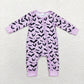 Baby Infant Girls Halloween Bats Zip Bamboo Sleepers Romper