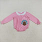 Baby Boy Girl Long Sleeves Embroidery turkey Sibling Thanksgiving Fall Romper Set RTS