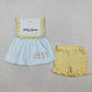 Sibling Baby Girls Kids Embroidery Goose Bows Flower Ruffle Dress Set Summer Clothes RTS