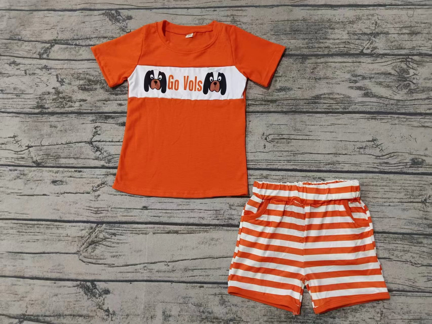 Baby Boy Short Sleeves Dogs Shirt Stripes Shorts Summer Set