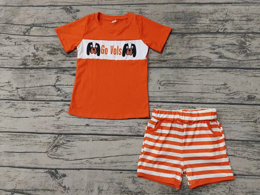 Baby Boy Short Sleeves Dogs Shirt Stripes Shorts Summer Set