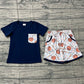 Baby Boys Short Sleeves Navy Shirt Baseball Pockets Shorts Clothes Set RTS