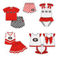 ( Moq 5 Each Style ) Baby Boys Girls Toddler Plaid Sibling Shorts Sets Team Red Clothing