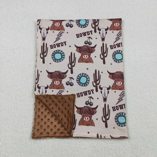 Baby Boys Toddler Kids Western Cow Print Blanket RTS