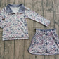 Baby Girls Long Sleeves Grey Camo Zipper Pullover Skirt Shorts Set RTS