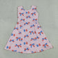 Baby Girls Toddler Bows Flower 4th of July Pink Yoga Shorts Knee Length Dress RTS