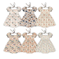 ( Moq 5 Each Style ) Sibling Baby Girls Kids Short Sleeves Bows Flower Knee Length Dresses