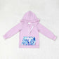 Baby Girl Lavender Ruffle Hooded Sea Weed Pocket Long Sleeves Tops