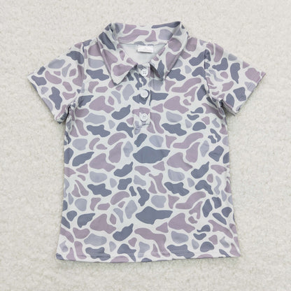 Sibling ( 1-6 ) Boys Kids Short Sleeves Camo Buttons Shirt Tops RTS
